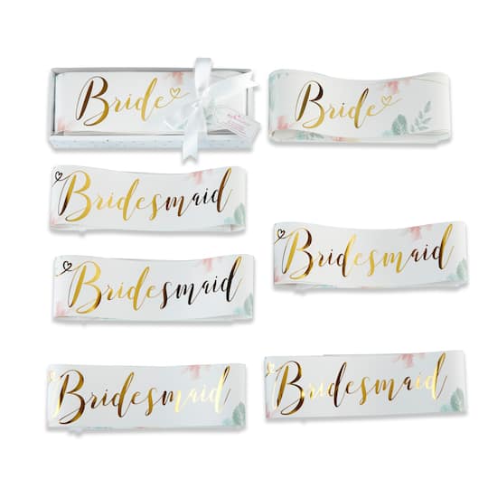 Kate Aspen; Kate Aspen® Geometric Floral Bachelorette Sash Set, 6ct.; Category:Bachelorette Party & Bridal Shower; Image:1